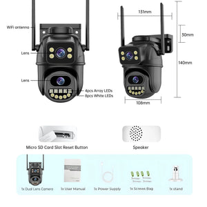 4K 8MP WiFi Surveillance Camera - AI Human Detection with Dual Lens - stepyours.com