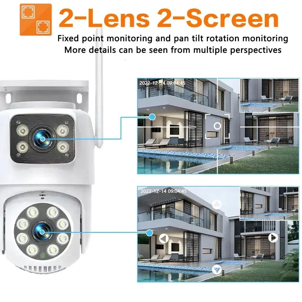 ANSVICAM Tuya Outdoor 4K IP Camera Dual Lens PTZ Auto Tracking Wireless - stepyours.com