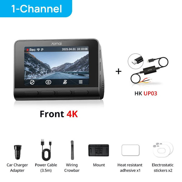 70mai Ultra HD 4K Dash Cam A810 A810S With Built In GPS ADAS 150 Degree FOV - stepyours.com