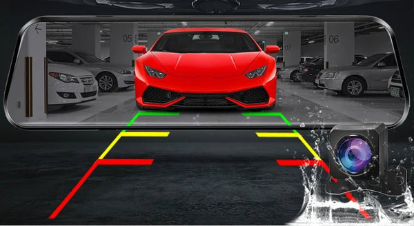 10 Inch 1080P Night Vision Car Dash Cam With Touch Screen And Rear View Mirror - stepyours.com