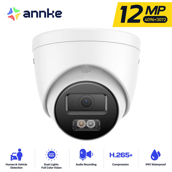 ANNKE 12MP IP67 Dual Light PoE Camera With Color Night Vision And Microphone - stepyours.com