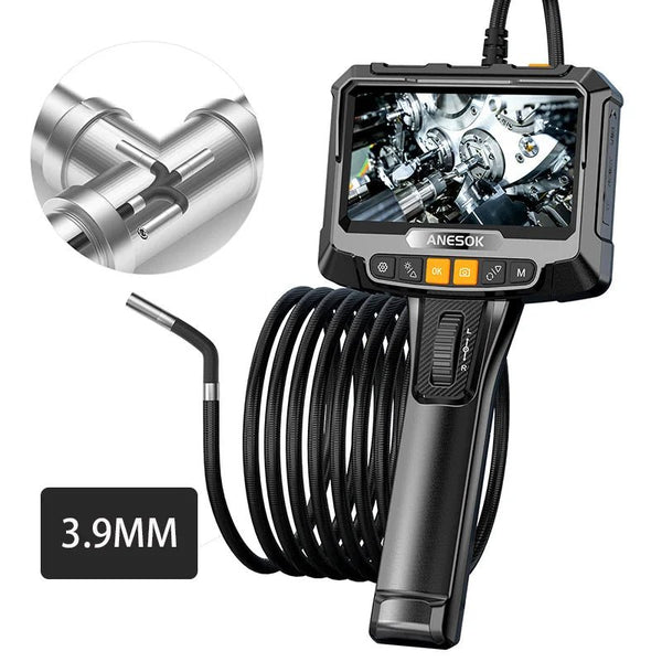 Lafoch S10 360 Degree Rotating Dual Lens Endoscope - 3.9mm Probe, 5 Inch IPS - stepyours.com