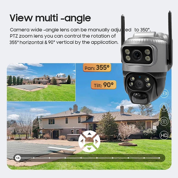 V380 Dual Lens 4G Solar PIR Camera Outdoor Security 8MP 4K IP Cam - stepyours.com