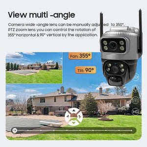 V380 Dual Lens 4G Solar Camera 8MP Night Vision IP66 Waterproof Stay Secure - stepyours.com