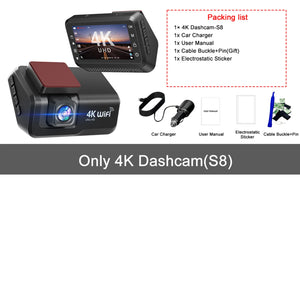 Kocam 4K UHD Dash Cam Dual Lens WiFi Night Vision Front And Rear Parking Monitor - stepyours.com