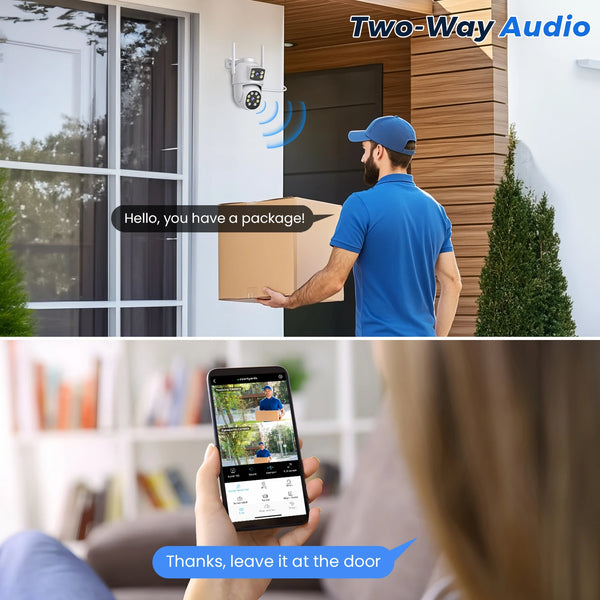 BESDER 10MP Dual - Lens Outdoor WiFi IP Camera - Auto - Tracking and Night Vision - stepyours.com