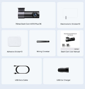 70mai M310 Plus Dash Cam 3K 1620P WDR Voice Control Car DVR Parking Monitor - stepyours.com