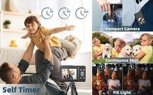 Kids Digital Camera Camcorder 16x Zoom 1080P 44MP for Beginners - stepyours.com