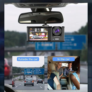 1080P Dual Dash Cam For Cars Front Inside IR Vision Loop Recording Wide Angle - stepyours.com