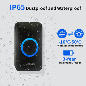 Meian Smart Home Doorbell Wireless Security Doorbell IP65 Waterproof Outdoor Door Bell 60 Songs 5 Volume Adjustable Chime Kit by stepyours.com