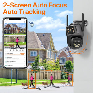 Wonsdar 6K 9MP IP Camera 8x Zoom Tri Lens PTZ With Dual Screen iCSee App - stepyours.com