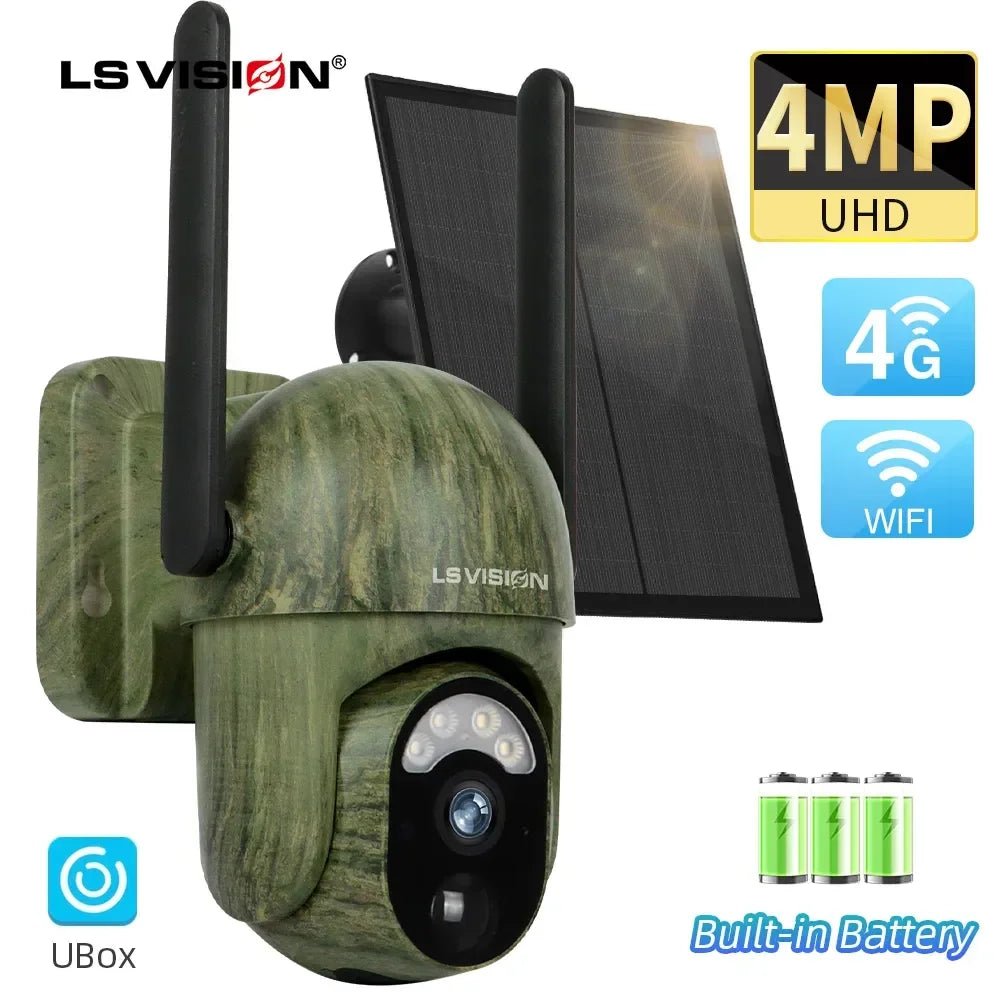 Solar Security Master LS Vision 4MP Wireless Outdoor Camera IP66 Waterproof 4G - stepyours.com