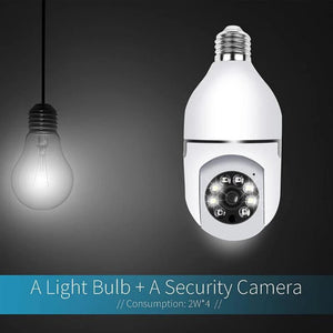 1080P HD E27 Bulb Surveillance Camera Auto Tracking And Wireless Night Vision - stepyours.com