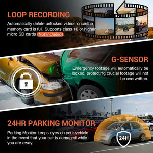 1080P WiFi Dual Dash Cam Front Inside Car with IR Night Vision Loop Recording - stepyours.com