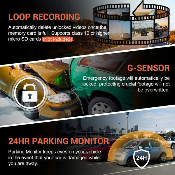 1080P WiFi Dual Dash Cam Front Inside Car with IR Night Vision Loop Recording - stepyours.com