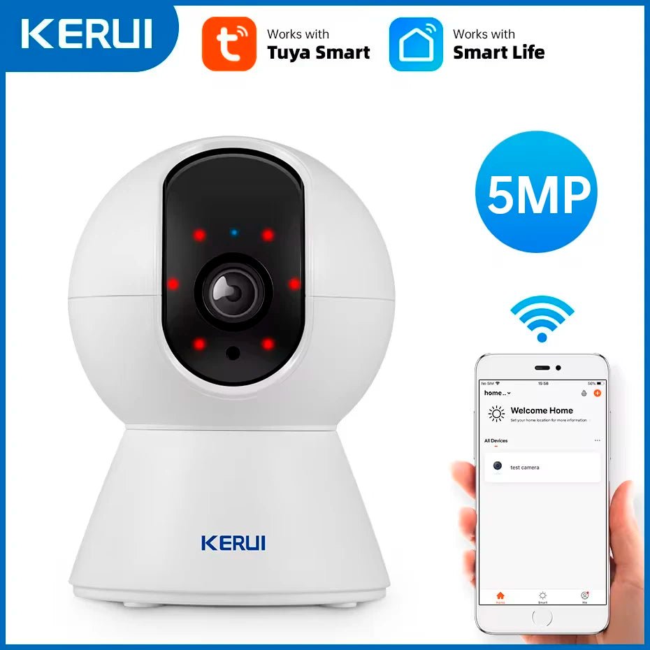 Kerui Mini Indoor Wireless 5MP WiFi IP Camera With Smart Auto Tracking - stepyours.com