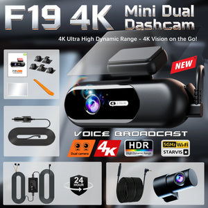 4K Front And Rear Dual Lens Dash Cam With HDR Night Vision WiFi Parking - stepyours.com