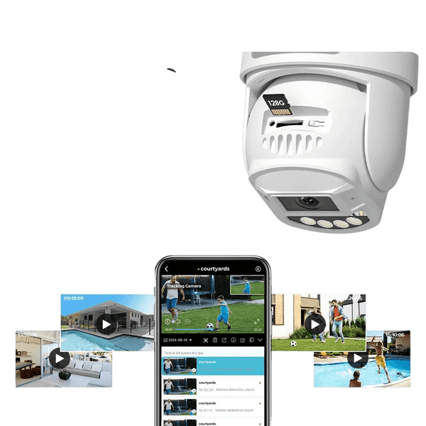 8MP 4K PTZ WiFi Camera - Dual Lens With Dual Screen AI Tracking Surveillance - stepyours.com