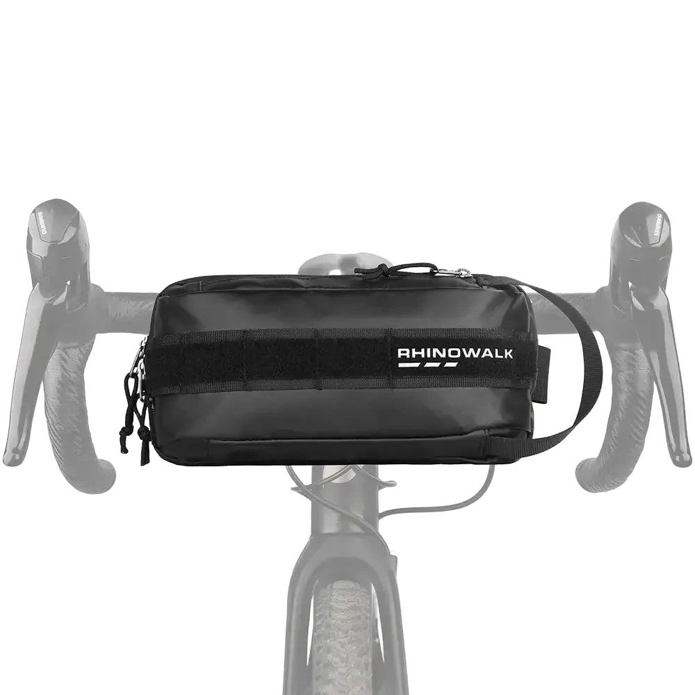 Rhinowalk Bicycle Handlebar Bag 2.4L Portable Cycling Storage Bag Bikepacking Shoulder Crossbody Waist Bag Molle System