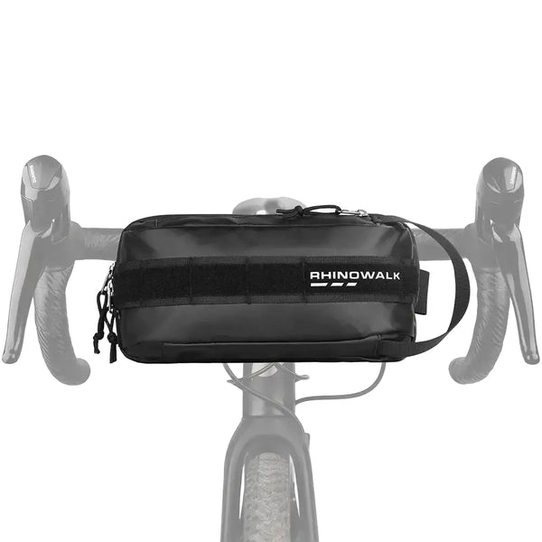 Rhinowalk Bicycle Handlebar Bag 2.4L Portable Cycling Storage Bag Bikepacking Shoulder Crossbody Waist Bag Molle System