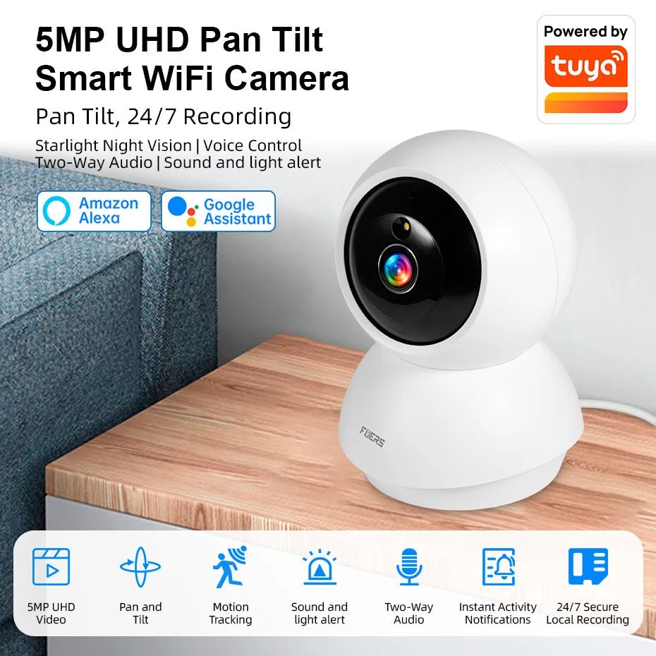 Fuers 5MP WiFi Camera Tuya Smart AI Motion Baby Monitor - stepyours.com