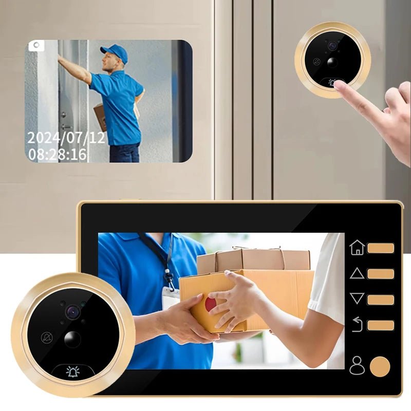 Smart Peephole Doorbell 3 Inch 1080P 140 Degree Camera - stepyours.com
