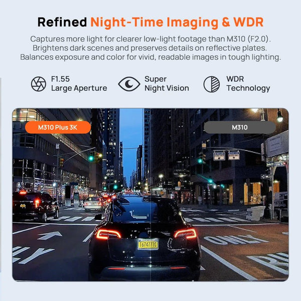 70mai M310 Plus Dash Cam 3K 1620P WDR Voice Control Car DVR Parking Monitor - stepyours.com