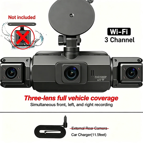 4 Channel WiFi Dash Cam for Cars Front and Rear Interior 360 DVR - stepyours.com