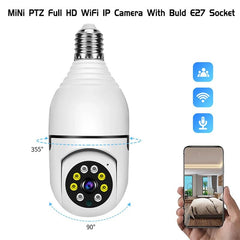 1080P HD E27 Bulb Surveillance Camera Auto Tracking And Wireless Night Vision - stepyours.com