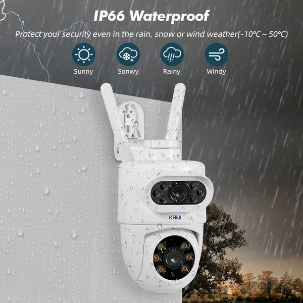 KERUI Outdoor 10MP 5K Dual Lens WiFi IP Camera PTZ - Tuya Compatible Smart Home - stepyours.com