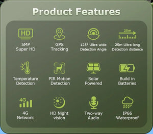 INQMEGA4G Solar Trail Camera 2K Night Vision 5MP PIR Motion Activated - stepyours.com