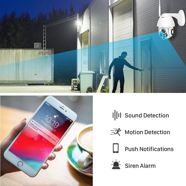 Abuntu YCC365 Plus PTZ WiFi Outdoor CCTV Camera 1080P Waterproof 4x Zoom - stepyours.com