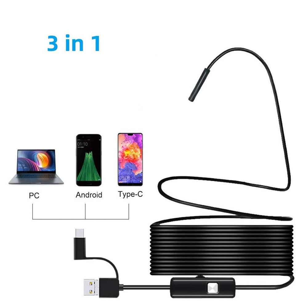5.5mm Sewer Endoscope Type C Mini Camera For Android Compact Borescope Hooks - stepyours.com