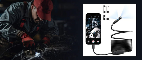 KERUI Endoscope Camera Dual Lens TypeC LED IP67 Waterproof iPhone iPad Android - stepyours.com