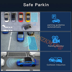 WiFi 4Channel 360 Degree Car Dashcam 2560x1440 24h Parking Monitor - stepyours.com