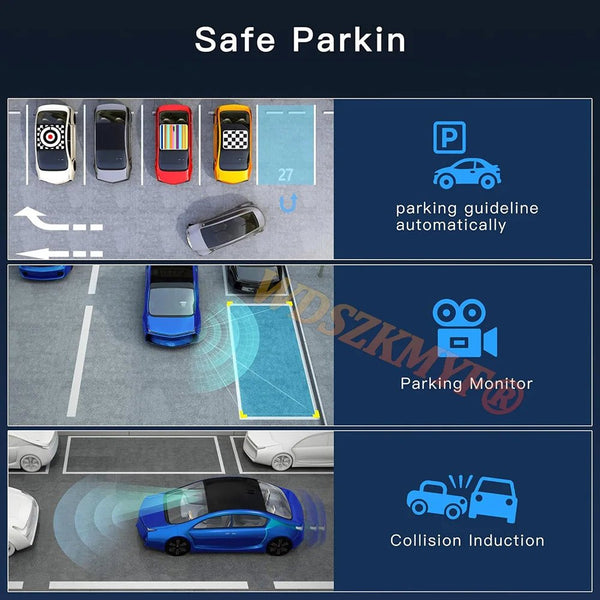 WiFi 4Channel 360 Degree Car Dashcam 2560x1440 24h Parking Monitor - stepyours.com