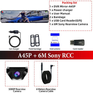 ACCEO 4K WIFI Dash Cam 12 Inch Rearview Mirror Car DVR Recorder - stepyours.com