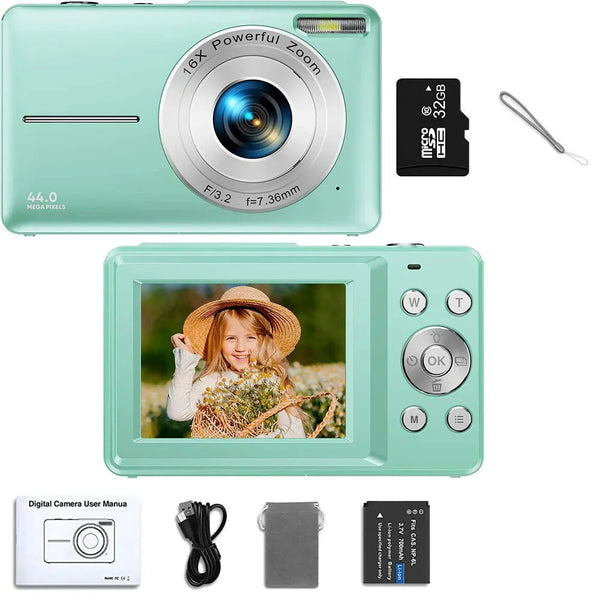 Kids Digital Camera Camcorder 16x Zoom 1080P 44MP for Beginners - stepyours.com