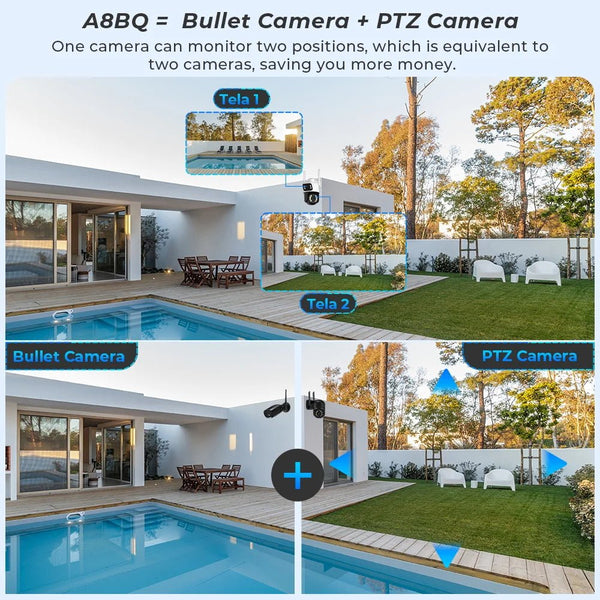 8MP 4K PTZ WiFi Outdoor Camera - Dual Lens AI Tracking for Enhanced Security - stepyours.com