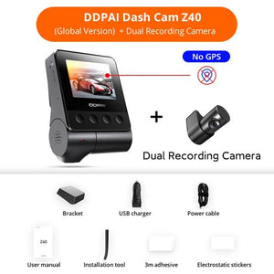 DDPAI Z40 Dash Cam Car Camera Sony IMX335 1944P GPS WiFi 360 Rotation - stepyours.com