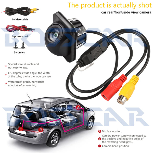 Universal Car Rear View Camera Waterproof Night Vision 170 Degree Parking Assist - stepyours.com