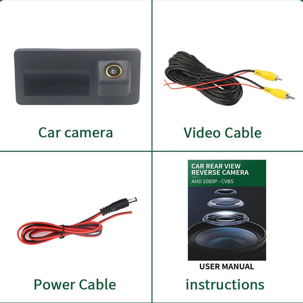 AHD 1080P Car Trunk Tailgate Handle Rear View Camera For VW Passat Golf Jetta - stepyours.com