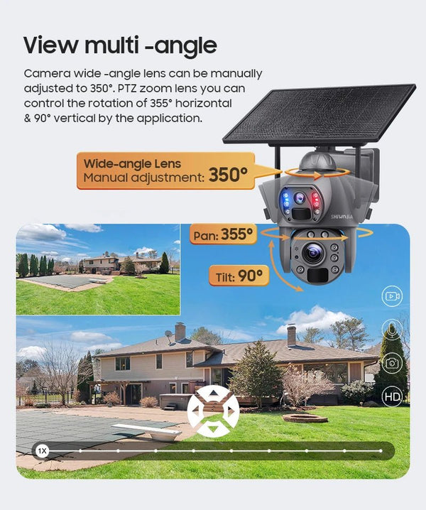SHIWOJIA Solar 4G Security Camera With 360 Night Vision And 36X Zoom - stepyours.com