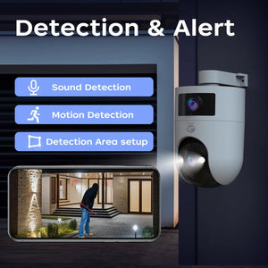 JOOAN 4K Outdoor 5G Wifi Surveillance Camera Dual Lens Auto Tracking PTZ CCTV - stepyours.com