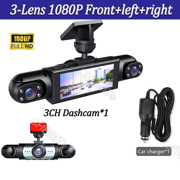 4 Lens Car DVR 360 Degree Dash Cam 1080P Front Left Right Rear View Camera - stepyours.com