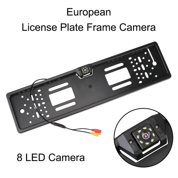 12V Car Rear View Camera 4 And 8 LED License Plate Holder Parking Sensor - stepyours.com