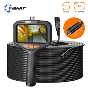 Four Point Three Inch Industrial Endoscope Camera 1080P HD 50m Rigid Cable - stepyours.com