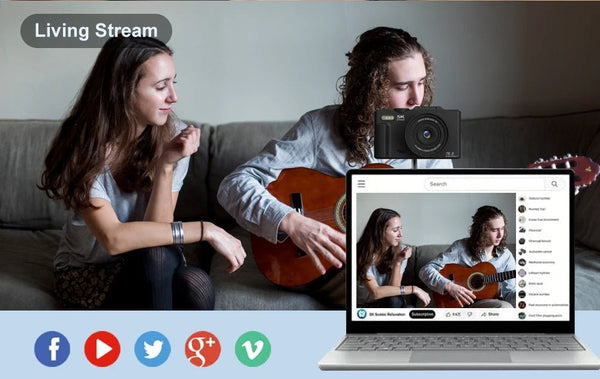 5K Compact Digital Camera With 18X Zoom 180 Degree Flip Screen For YouTube Vlog - stepyours.com