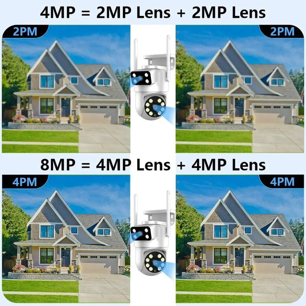 Sherway 4K 8MP Tuya Dual - Lens Outdoor PTZ Camera - AI Tracking and Smart Home - stepyours.com
