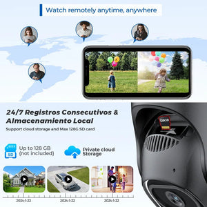 12MP 6K PTZ WiFi Camera with 8X Digital Zoom Outdoor Night Vision CCTV ICSEE - stepyours.com